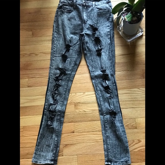 ♦️ Sz 9 | by Windsor | Black Ripped Super Skinny Bleu Jeans 🔥 - Picture 3 of 10
